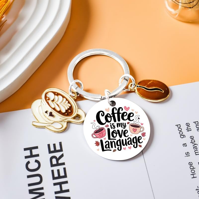 Coffee Keychain Coffee Lover Gifts for Women Men Accessories Coffees Gifts for Lovers Women Barista Gift Funny Coworker Gift Cute Accessories Halloween Christmas Keychain Ideas