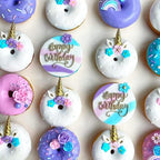 30 Unicorn Icing Flowers | Small Edible Roses | Lavender and Pink Sugar Flowers | Edible Flower Sprinkles | Simply Sucré