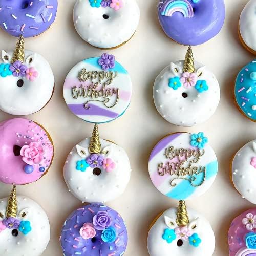 30 Unicorn Icing Flowers | Small Edible Roses | Lavender and Pink Sugar Flowers | Edible Flower Sprinkles | Simply Sucré