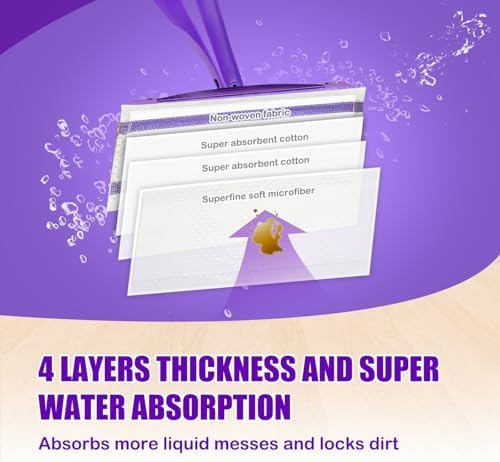 50 Pack Wet Jet Pad Refills for Swiffer Wet Jet Mop Pads, Wet Jet Mopping Pads for Multi Surface Floor Cleaning, 4 Layers Thickened & Super Absorbent.