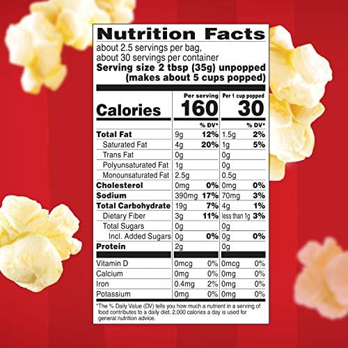 Orville Redenbacher’s Microwave Popcorn Value Size, Ultimate Butter Flavor, 3g Fiber Per Serving, 3.29 oz., 12-Count