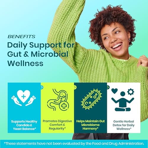 Women’s Candida Cleanse & Yeast Balance | Herbal Parasite Detox with Oregano, Wormwood, Black Walnut & Clove | Gut, Digestive & Flora Rebalance Formula | Third-Party Tested, Vegan, Non-GMO, 60 Caps