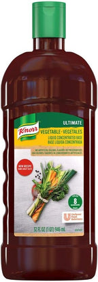 Knorr Professional Ultimate Vegetable Liquid Concentrated Base Scratch Like Flavor Aromatic Stock Base, Gluten Free, No Artificial Flavors, Colors, Preservatives, No Added MSG, 32 oz, Pack of 4