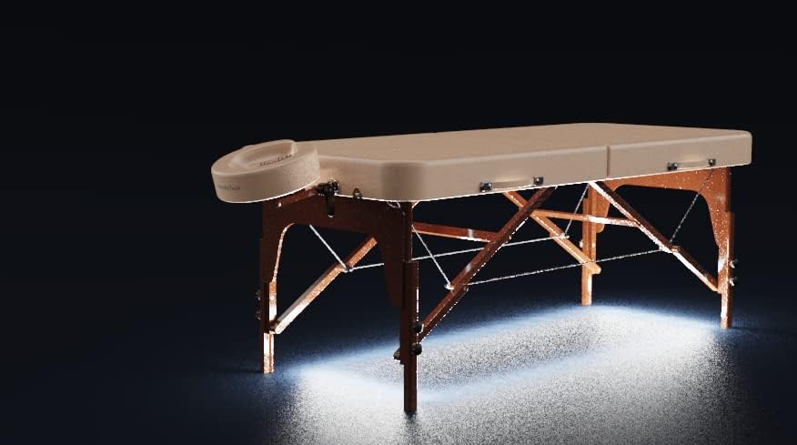 Master Massage 31" Extra Wide Montclair Pro Memory Foam Portable Massage Table Package in Royal Blue with Reiki and Ambient Lighting System