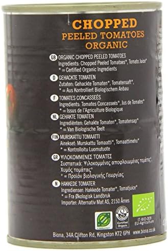 Biona Organic Chopped Peeled Tomatoes (400g) - Pack of 2