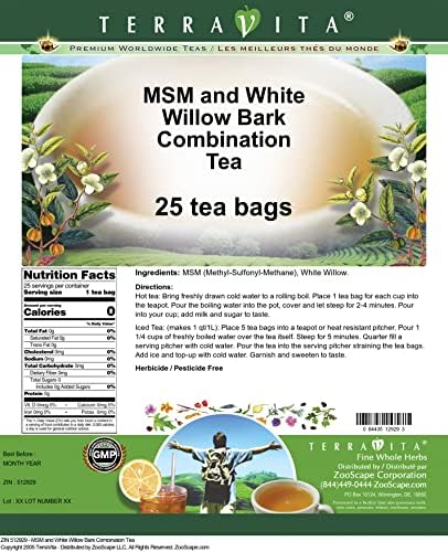 MSM and White Willow Bark Combination Tea (25 tea bags, ZIN: 512929)