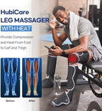 HuBDIC HubiCare Leg Massager Air Compression Leg Massager with Heat and Vibration for Circulation and Pain Relief, 6 Modes with 3 Intensities, Reduce Swelling, Muscles Relaxation