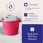 HOMZ 2-Pack Utility Tub, Large Plastic Storage Bucket with Rope Handles, 18 Gallon, Pink - Portable Indoor and Outdoor Buckets for Kitchen, Laundry, Garden, Bathroom, and Garage Organization