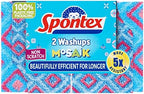 Spontex 2 Non Scratch Washups Mosaik Sponge Scourers, 10 Packs (20 Sponge Scourers)