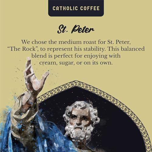 Catholic Coffee St. Peter | Medium Roast Ground Coffee – Chocolate & Nutty Notes | 12oz Bag – Catholic Gift Honoring the First Pope and Rock of the Church