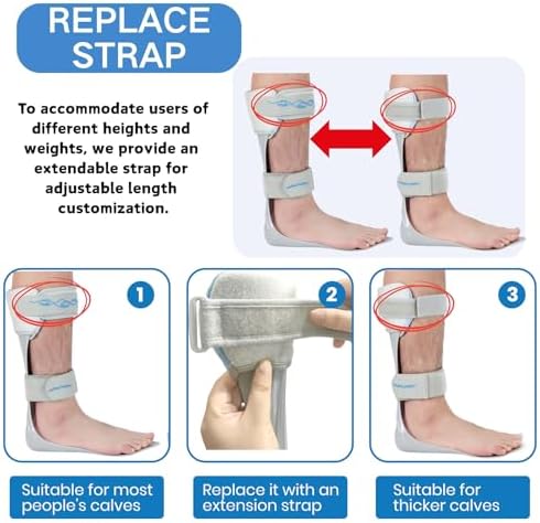 AFO Drop Foot Brace - Drop Foot Stabilizer Brace Foot Drop Brace with Stroke, MS, Hemiplegia, Drop Foot Support Shoes for Assist Walking Easier & Better (M-Right)