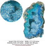 mookaitedecor Angel Aura Quartz Geode Stone Titanium Coated Natural Rock Crystal Cluster Specimen for Reiki Healing Meditation Home Decor 0.22-0.44 LB, Light Blue