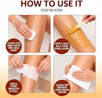 300g Sugar Wax Sugaring Paste Kit: for Legs Back Arms Chest Underarms Eyebrow Body Hair Removal - with Wax Strips and Wooden Sticks for Women and Men at Home Waxing