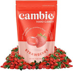 Strawberry Hard Candy Individually Wrapped by Cambie, 2 lbs of Strawberry Candy with a Deliciously Sweet Hard Exterior with a Soft, Fruit-Filled Center