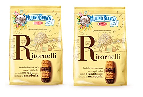 Mulino Bianco: "Ritornelli" shortbread with cocoa and almonds - 24.69 Oz (700g) Pack of 2 [ Italian Import ]