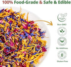 Edible Flower Sprinkles for Cake Decorating– 1oz Dried Edible Flowers Mix Rose, Cornflower, Calendula, Lavender– Edible Cake Decorations, Cupcake Sprinkles Flower for Drinks, Cocktails & Desserts