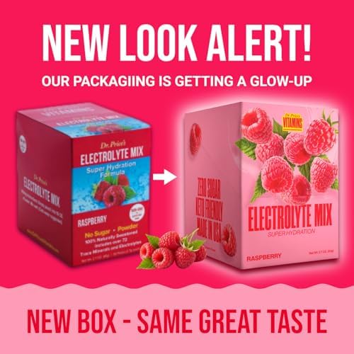 Dr. Price’s Electrolytes Hydration Powder Packets – Raspberry, 30 Packs | Sugar Free Electrolyte Drink Mix, 72+ Trace Minerals, Manganese | Keto Electrolytes, Vegan, Doctor-Formulated, Made in USA