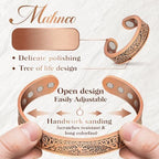 Mahnco Copper Bracelet for Men & Women,12X Strength Magnetic Bracelets & Lymphatic Drainage Ring for Mens, 100% Solid Pure Copper Jewelry Gift