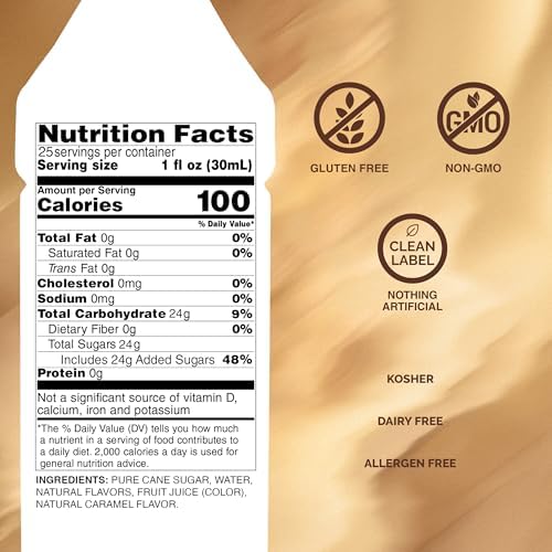 Monin - Caramel Syrup, Rich and Buttery, Great for Desserts, Coffee, and Cocktails, Gluten-Free, Non-GMO (750 ml)