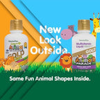 NaturesPlus Animal Parade Gold Children's Liquid Multivitamin - 16 fl oz, Pack of 2 - Natural Tropical Berry Flavor - Gluten Free, Vegan - 64 Total Servings