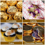 200 Pack 3.15x3.15 inch Golden Chocolate Wrappers Aluminium Foil Square Sweets Lolly Paper Wrapping for DIY Food Candy Packaging Decoration Party Favor Wedding Birthday Accessories