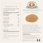 Rustichella d'Abruzzo Farro Couscous, Stone Ground Whole, Nutty Flavor & Chewy Texture, Award-Winning Pasta, Easy to Cook, 500g