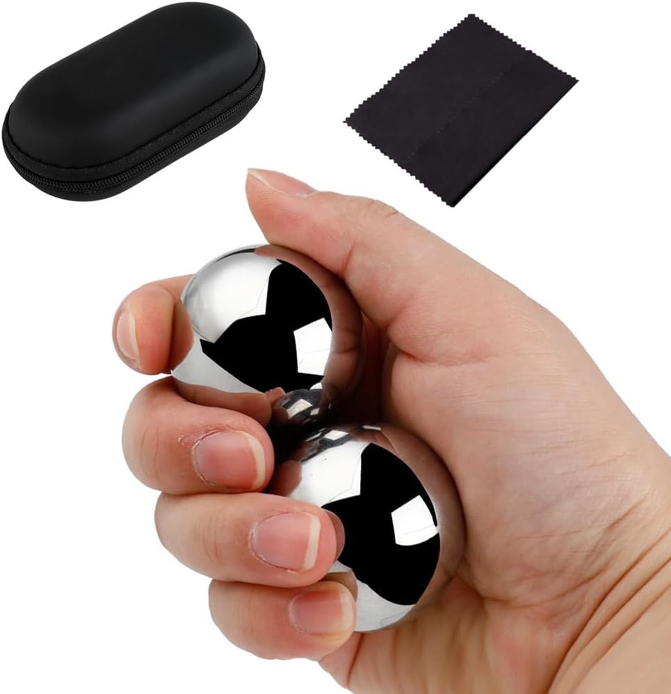 Chinese Baoding Balls for Hand Therapy: 1.57 Inch 1.146lb Meditation Balls for Exercise Stress Balls