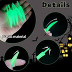 Tlswshsy 32 Pcs Halloween Glowing Pumpkin Teeth, Spooky Pumpkin Carved Fangs, Jack O Lantern Teeth for Halloween Party Carved Decorative Accessories School Handicraft DIY Activities