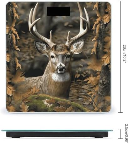 Camouflage Deer Weight Scale for Body Weight Digital Bathroom Scale High Capacity Accurate Digital Weighing Scales and Easy-to-Read on Backlit LCD Display