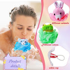 12 Pcs Kids Bath Loofahs Bath Sponge Cute Shower Ball Cartoon Animal Mesh Pouf Colorful Body Scrubbers for Girls Boys Washing Exfoliating