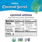 Coconut Secret Organic Liquid Coconut Aminos - Low Sodium Soy Sauce Alternative for Cooking, Dipping, and Marinating - Perfect for Vegan, Keto, and Paleo Diet - 8Oz, 3 Pack