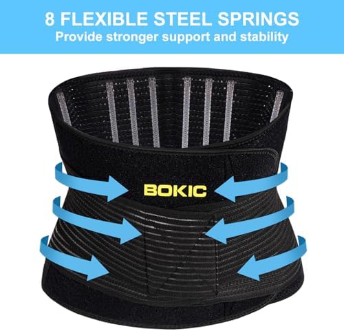Back Brace for Men and Women Lower Back, Lumbar Support Belt Relieve Lower Back Pain with 8 Reinforce Bones,Scoliosis, Sciatica,Herniated Disc,Back Brace for Lifting at Work 04 Black-L