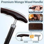 Carbon Fiber Walking Cane, Adjustable Folding Mobility Cane with Ergonomic Solid Wood Handle, Lightweight Walking Stick for Men & Women, Portable Travel Cane with Non-Slip Rubber Tip (8.3oz/235g)