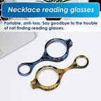 TERAISE Reading Glasses Pendant Necklace Readers Lightweight Portable Anti-loss Reading Glasses with Exquisite Case for Women