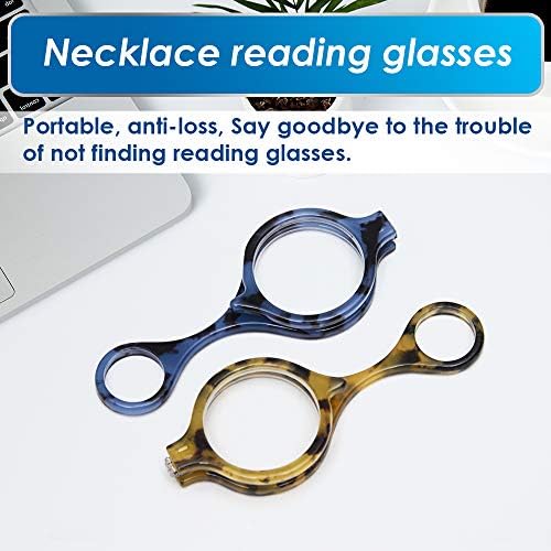 TERAISE Reading Glasses Pendant Necklace Readers Lightweight Portable Anti-loss Reading Glasses with Exquisite Case for Women
