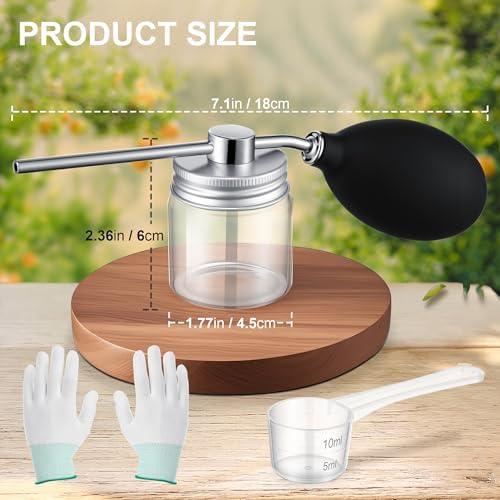 Qualirey 1 Pack Diatomaceous Round Food Grade Bulb Duster, Powder Duster About 2oz, Powder Dispenser, Home Applicator, Puffer Sprayer for Multi Purpose Indoor and Outdoor Use (Silver)