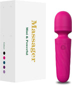 Handheld Personal Mini Massager Tool– Waterproof, USB Rechargeable, 10 Vibration - Perfect on Back Legs Hand Pains and Sports Recovery(Rose red)