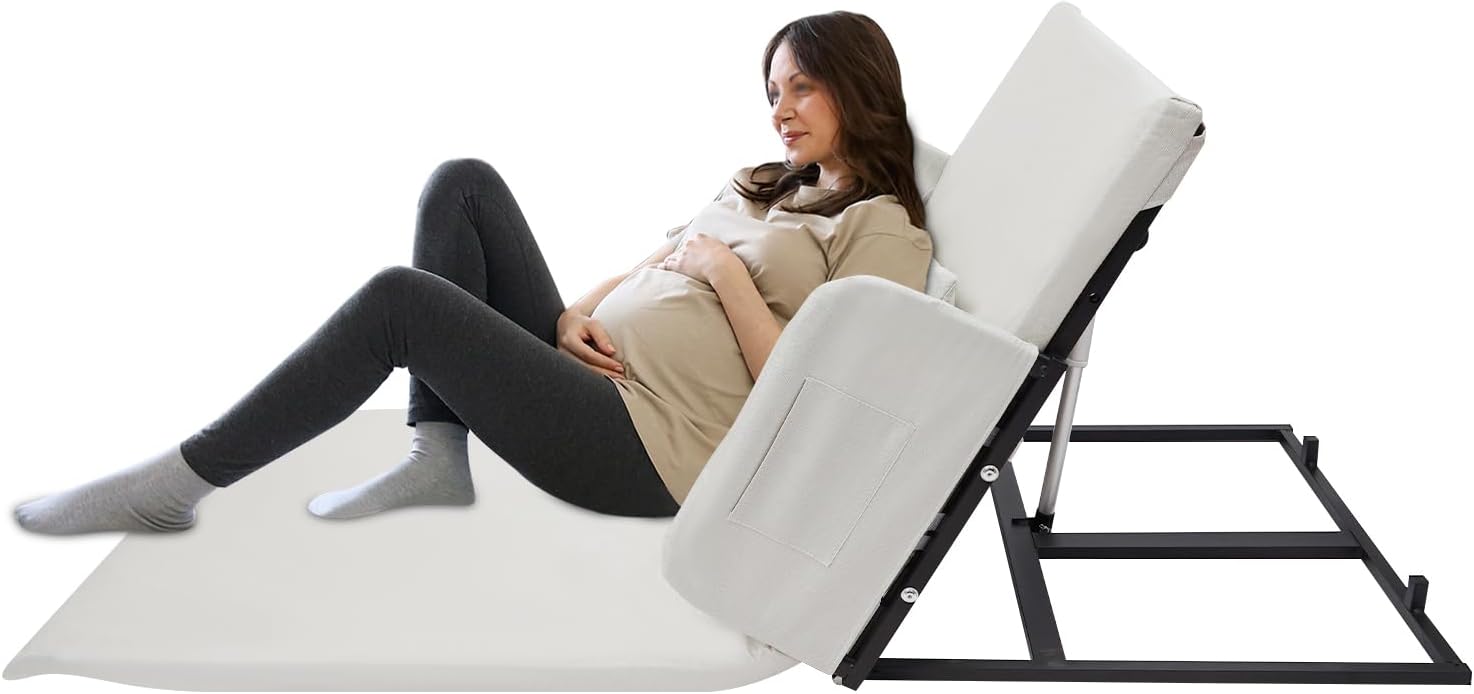 Electric Lifting Backrest for Bed,Soft Cushion, 600W 2-80° Adjustable Portable Electric Lifting Backrest with Armrests,330 lbs Capacity for Easily Getting up, Pregnant Women and Patients (Beige)