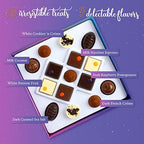 Gourmet Valentines Chocolate Truffles Gift Box Collection, 15 Assorted Belgian Chocolate Candy Gifts for Her and Him with 7 Delectable Flavors, Kosher, By Astor Chocolate