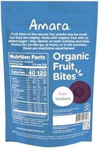 Amara Organic Fruit Bites Blueberry - No Artificial Colors/Dyes, No Added Sugar, Dairy-Free Fruit Snacks, Made with Organic Whole Foods, Healthy Fruit Snacks for Kids - 6 Pack