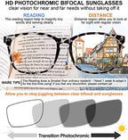 MARE AZZURO Photochromic Bifocal Reading Glasses Women Blue Light Blocking Square Readers Sunglasses 1.00 1.50 2.00 2.50 3.00 3.50 4.0 (Leopard, 1.0)
