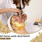 Edible Gold Leaf Sheets, 1.7 x 1.7 in, Pack of 10 Edible Gold Leaf Sheets for Cakes, Desserts, Candies, Art and Craft, Face Masks and Nail Art (10 Sheets)