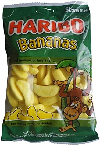 Haribo Bananas | Banana Candy | Crunchy Banana Candy with Soft Core | Haribo Banana Candy | 8.46 Ounce Total