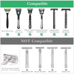 Linkidea Stainless Steel Safety Razor Stand, Shaving Stand, Travel Shaver Holder, Compatible with Long Handle Razor, Fusion 5, ProShield, Mach 3 (Silver/Polished Chrome)