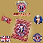 Uncle Joe’s Sugar Free Mint Balls 60g (2.1 Oz) | Handmade Vegan British Candy | Real Peppermint Oil Mints Individually Wrapped Hard Candy | English Breath Mints Gift & After Dinner Treat from UK