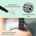 Eyesy Lash Eyesy Boot Lash Tweezer | Professional Volume False Lash Application Tool | Multi Shapes & Purposes Tweezers | Non-Slip Grip Tweezers (Black)