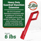 Ellis Manufacturing Company Guardrail Extension - Steel Construction with Powder Coat Finish - Adds 15 Inches to Standard Rail - Linear Guide