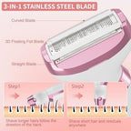 RUIM 5-in-1 Women's Electric Shaver & Hair Trimmer Kit - for Legs, Underarms, Bikini Line, Face & Body, Painless Cordless Wet/Dry Razor, Waterproof & USB Rechargeable for Women Grooming