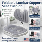 Marhynchus Back Support for Office Chair Cushion Foldable Lumbar Support Cushion, Ergonomic Back Cushion with High Density Sponge for Office Chair and Car, Posture Corrector