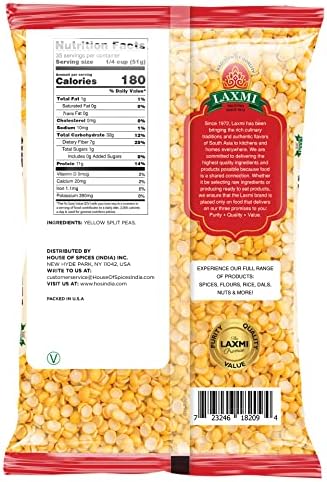 Laxmi Traditional Indian Yellow Split Peas - 4lb Bag